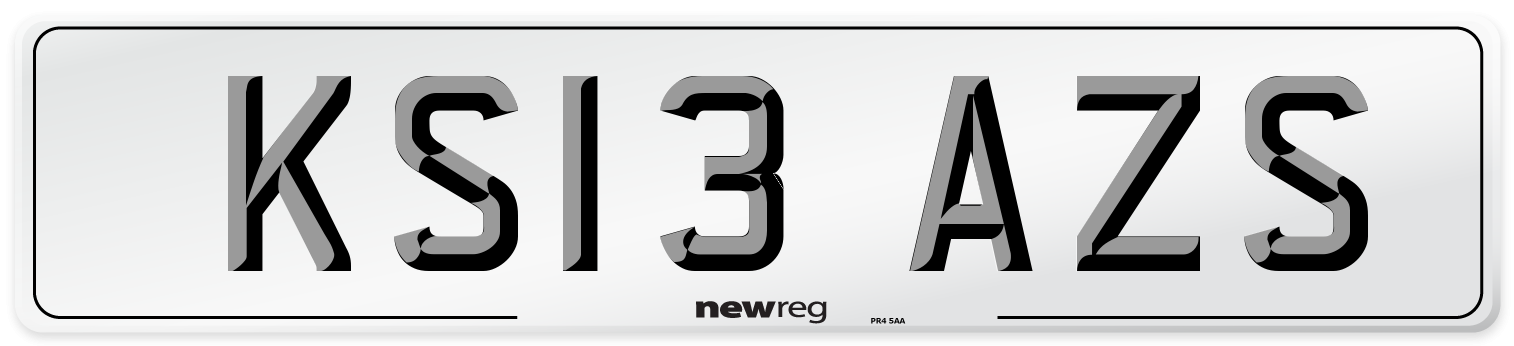 KS13 AZS Number Plate from New Reg
